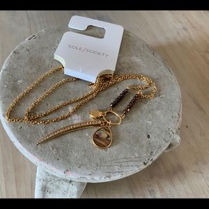 Sole Society Gold Tone Charm Necklace